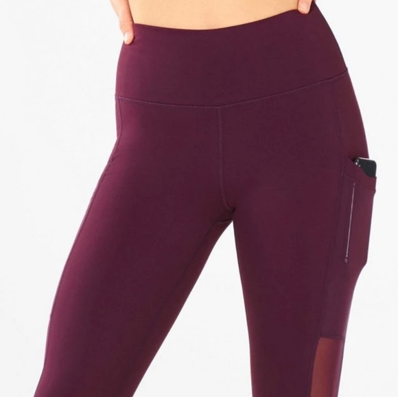 Fabletics Mila Pocket Capri, Burgundy - Picture 5 of 7